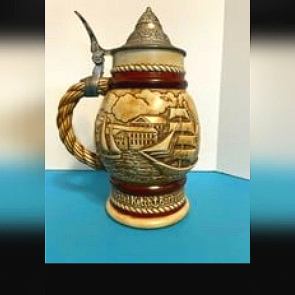 Avon Schooners Clipper Ships Lidded 1977 Beer Stein